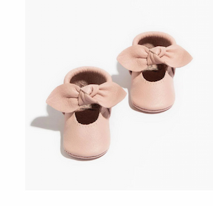 Blush Knotted Bow Baby Shoe