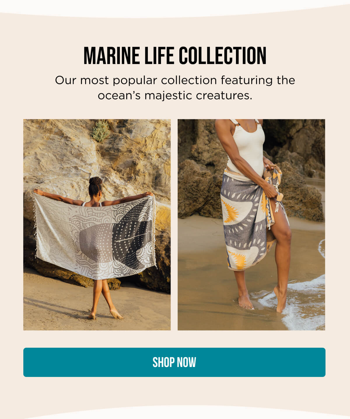 Marine Life Collection; Our most popular collection featuring the ocean's majestic creatures