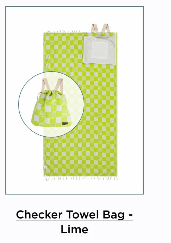 Checker Towel Bag - Lime