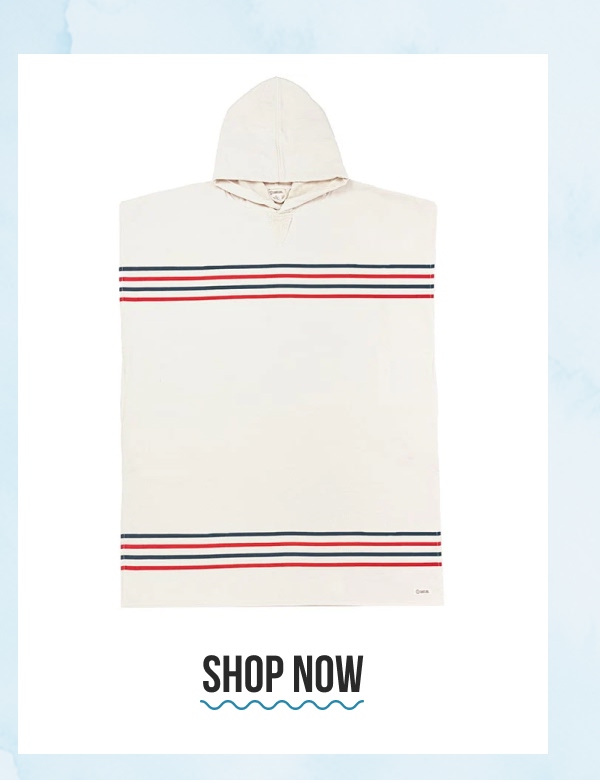 Border Classic Stripe Poncho - Red / Navy