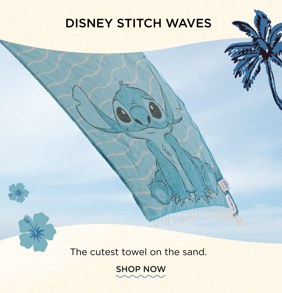 Disney Stitch Waves; The cutest towel on the sand.
