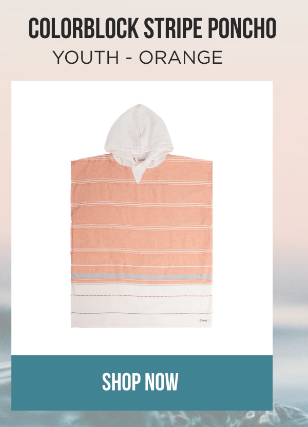 COLORBLOCK STRIPE PONCHO YOUTH - ORANGE [[SHOP NOW]]