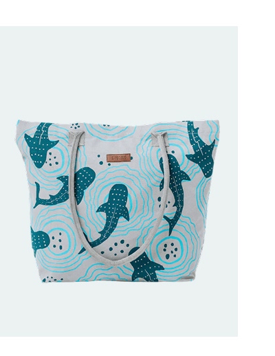 Shark Ripples Beach Tote