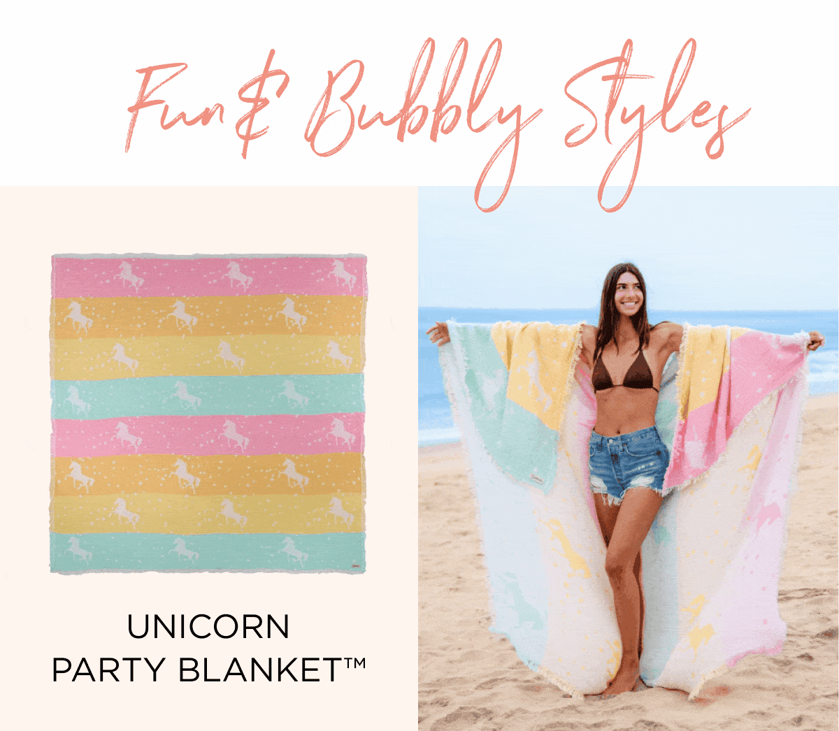 Fun & Bubbly Styles Unicorn Party Blanket™ [SHOP NOW]