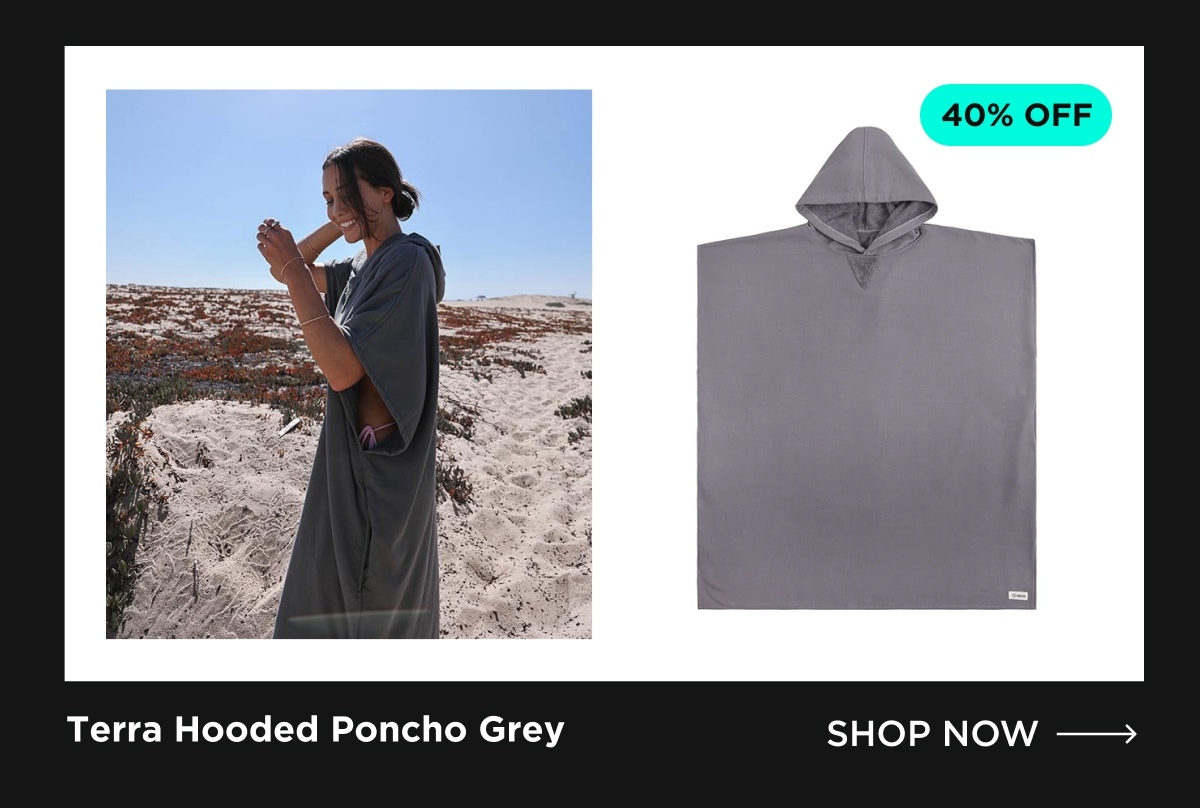 Terra Hooded Poncho Grey