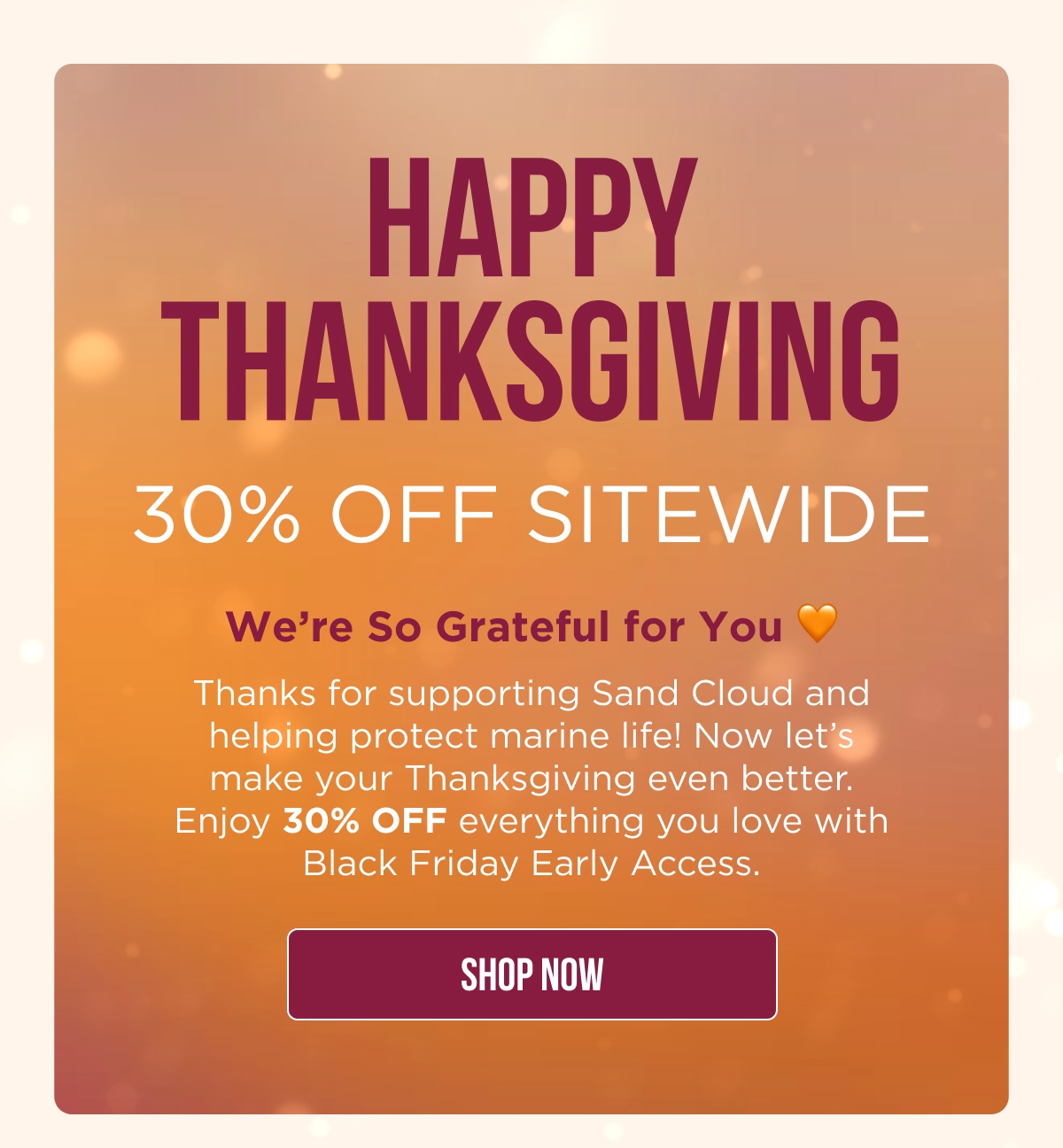 Happy Thanksgiving | 30% Sitewide | Shop Now