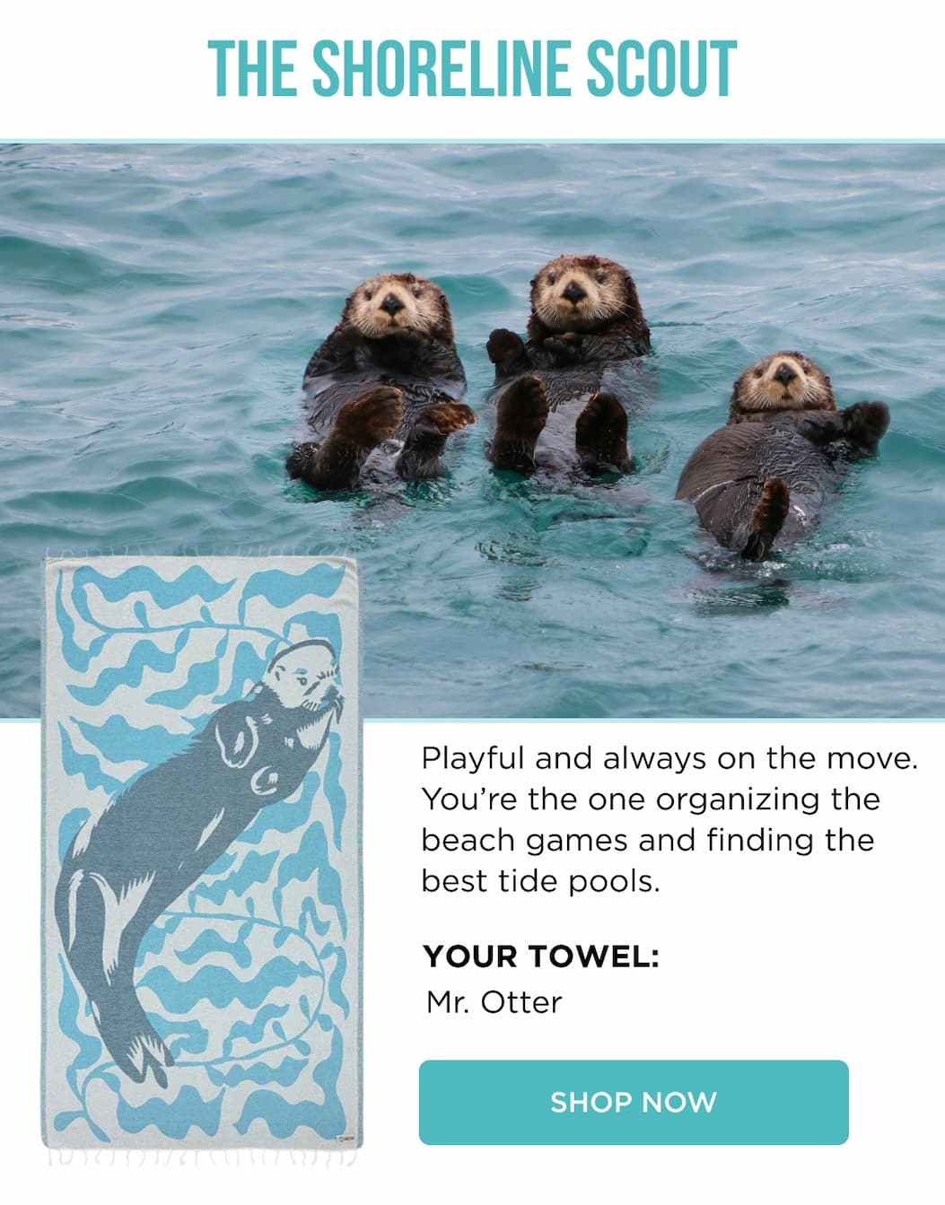 THE SHORELINE SCOUT | Your Towel: Mr. Otter [SHOP NOW]