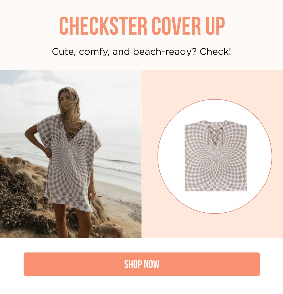 CHECKSTER COVER UP Cute, comfy, and beach-ready? Check! [SHOP NOW]