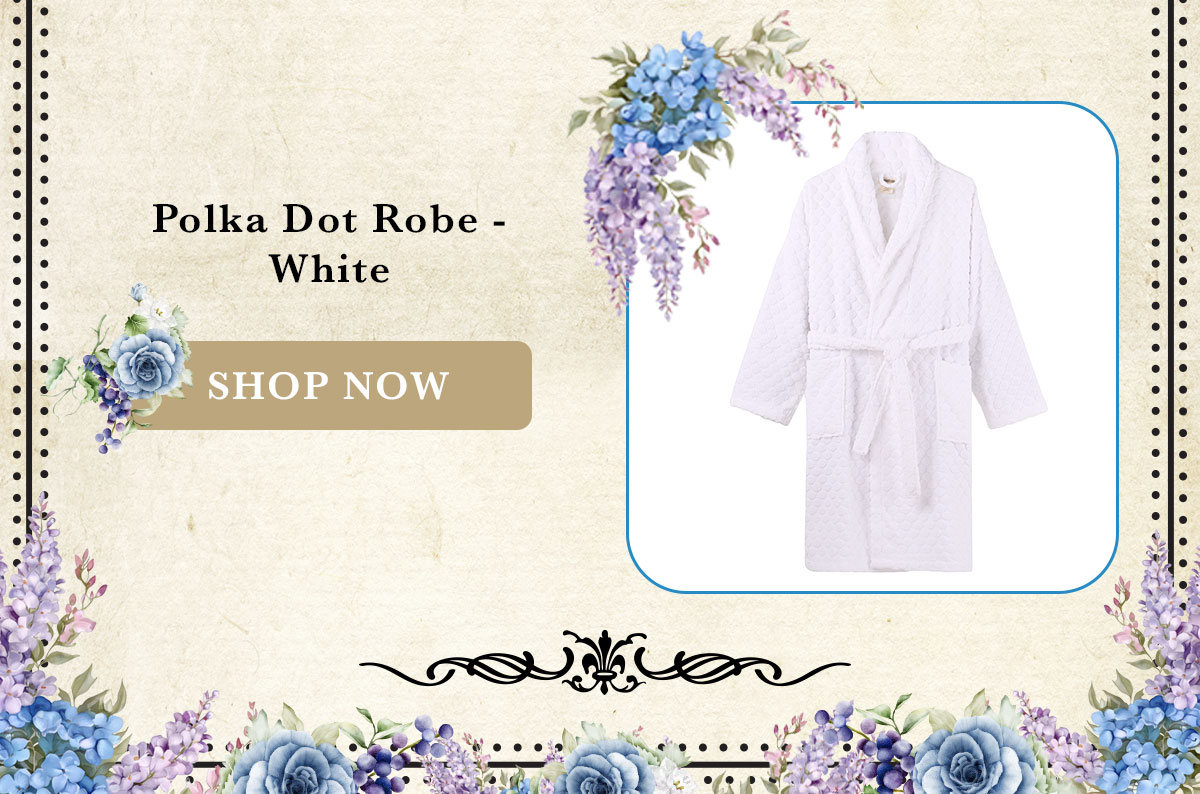 Polka Dot Robe White
