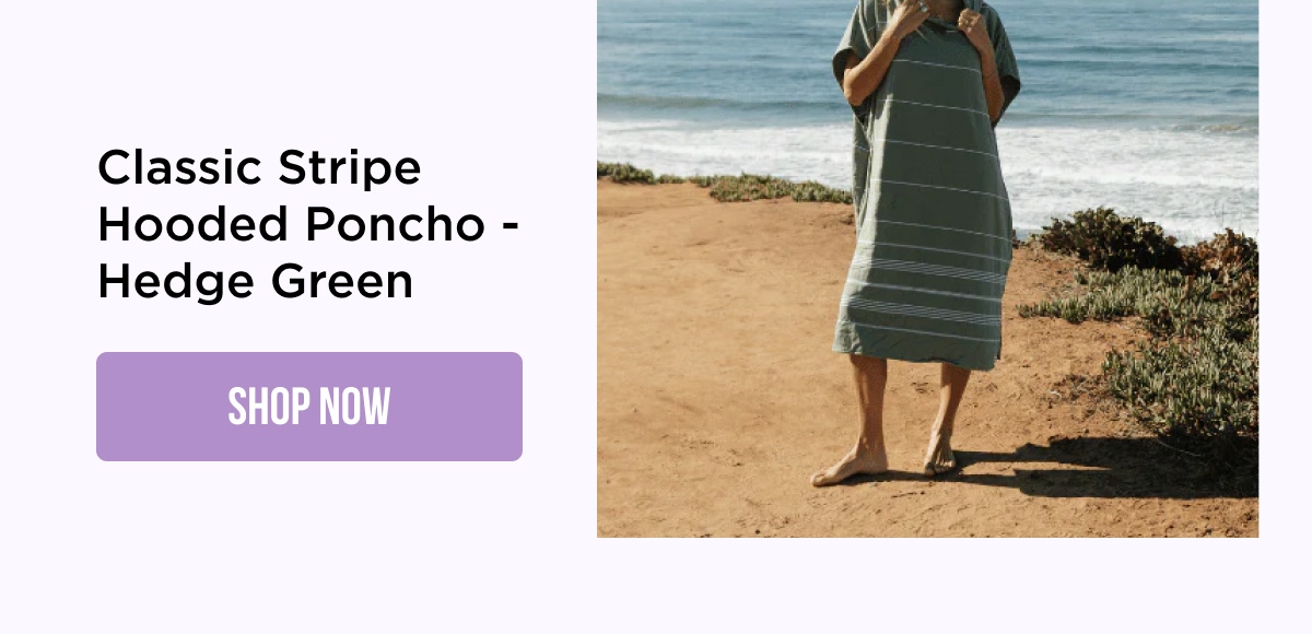 Classic Stripe Hooded Poncho - Hedge Green [SHOP NOW]