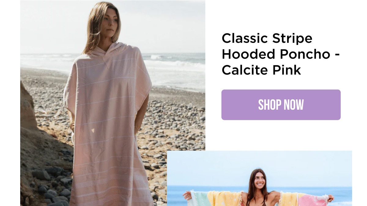 Classic Stripe Hooded Poncho - Calcite Pink [SHOP NOW]