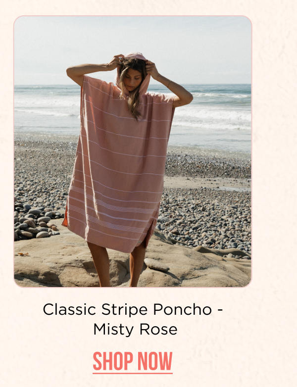 Classic Stripe Poncho - Misty Rose | Shop now