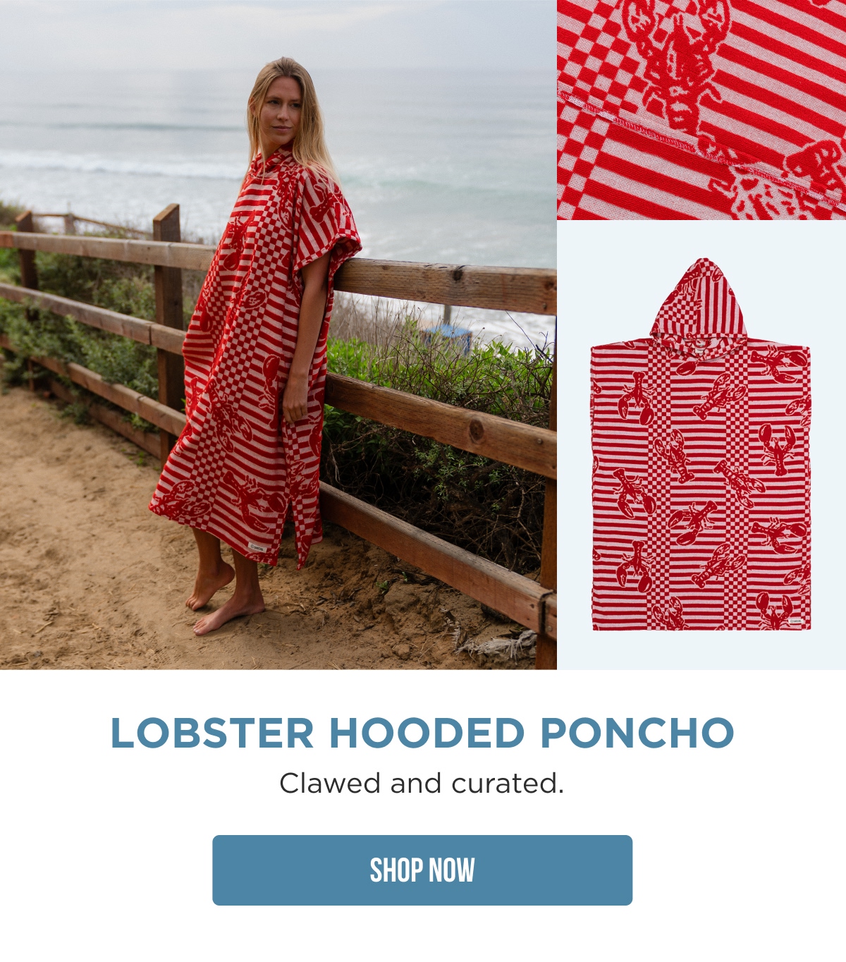 Lobster Hooded Poncho