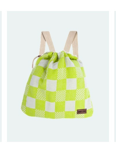 Checker Towel Bag - Lime