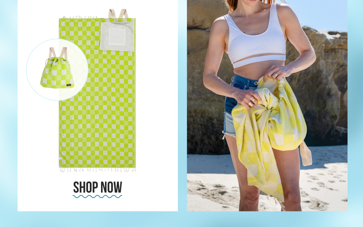Checker Towel Bag - Lime | Shop Now