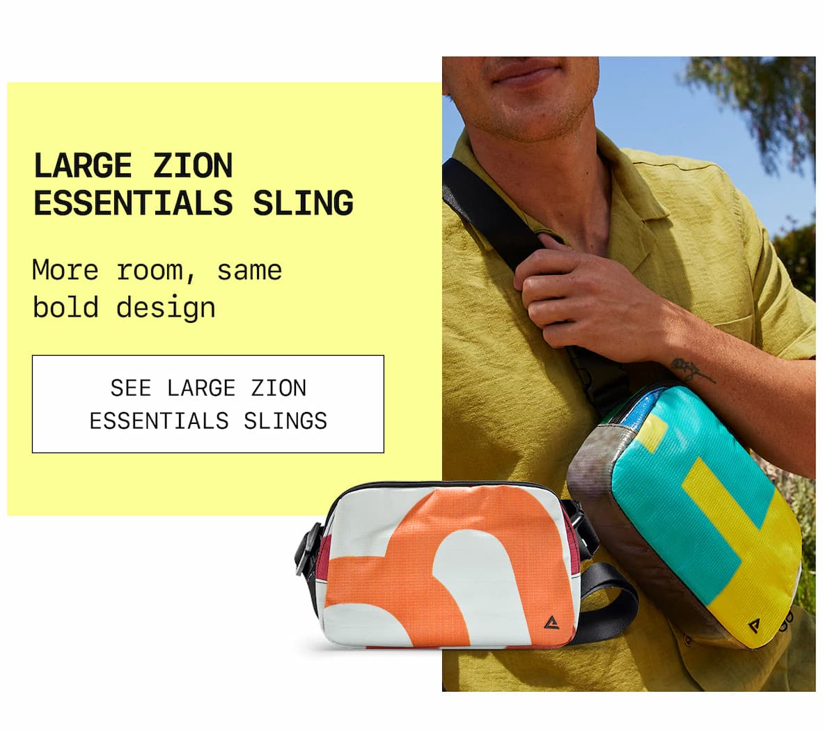 Large Zion Essentials Sling More room, same bold design See Large Zion Essentials Slings