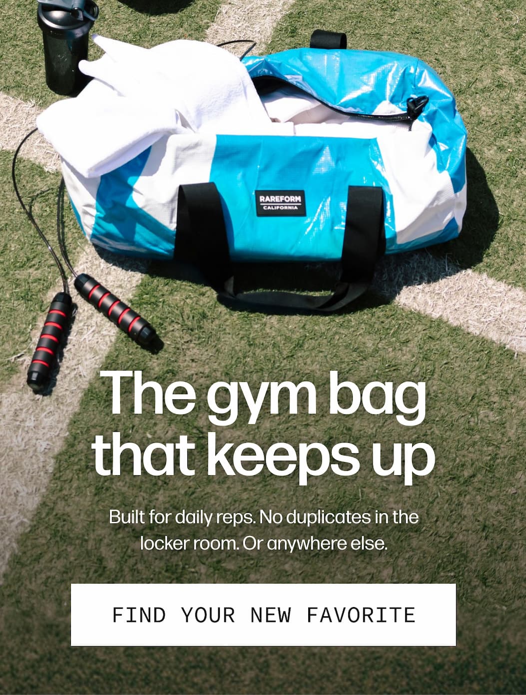 The gym bag that keeps up -  Built for daily reps. No duplicates in the locker room. Or anywhere else. | [FIND YOU NEW FAVORITE]