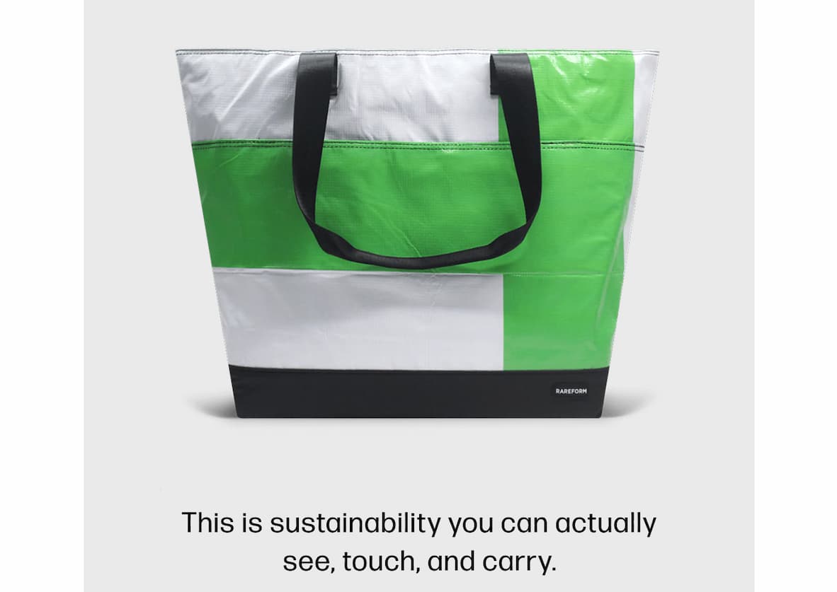 This is sustainability you can actually see, touch, and carry.