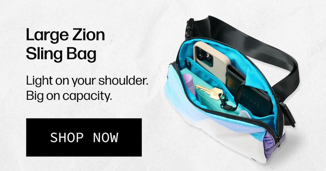 Large Zion Sling Bag - Light on your shoulder. Big on capacity. | [SHOP NOW]