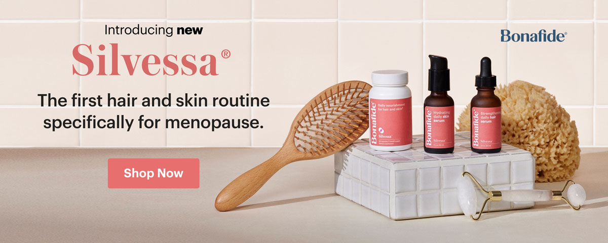The first hair and skin routine specifically for menopause. SHOP SILVESSA