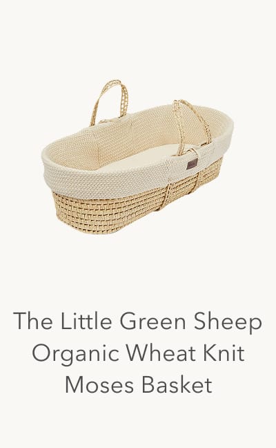 The Little Green Sheep Organic Wheat Knit Moses Basket