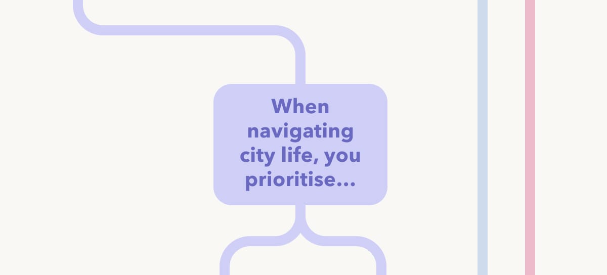 When navigating city life, you prioritise...