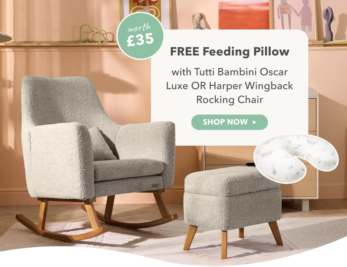 FREE Feeding Pillow with Tutti Bambini Oscar Luxe Rocking Chair - SHOP NOW