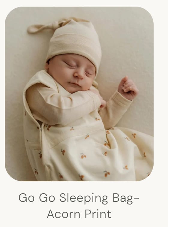 Go Go Sleeping bag - Acorn Print