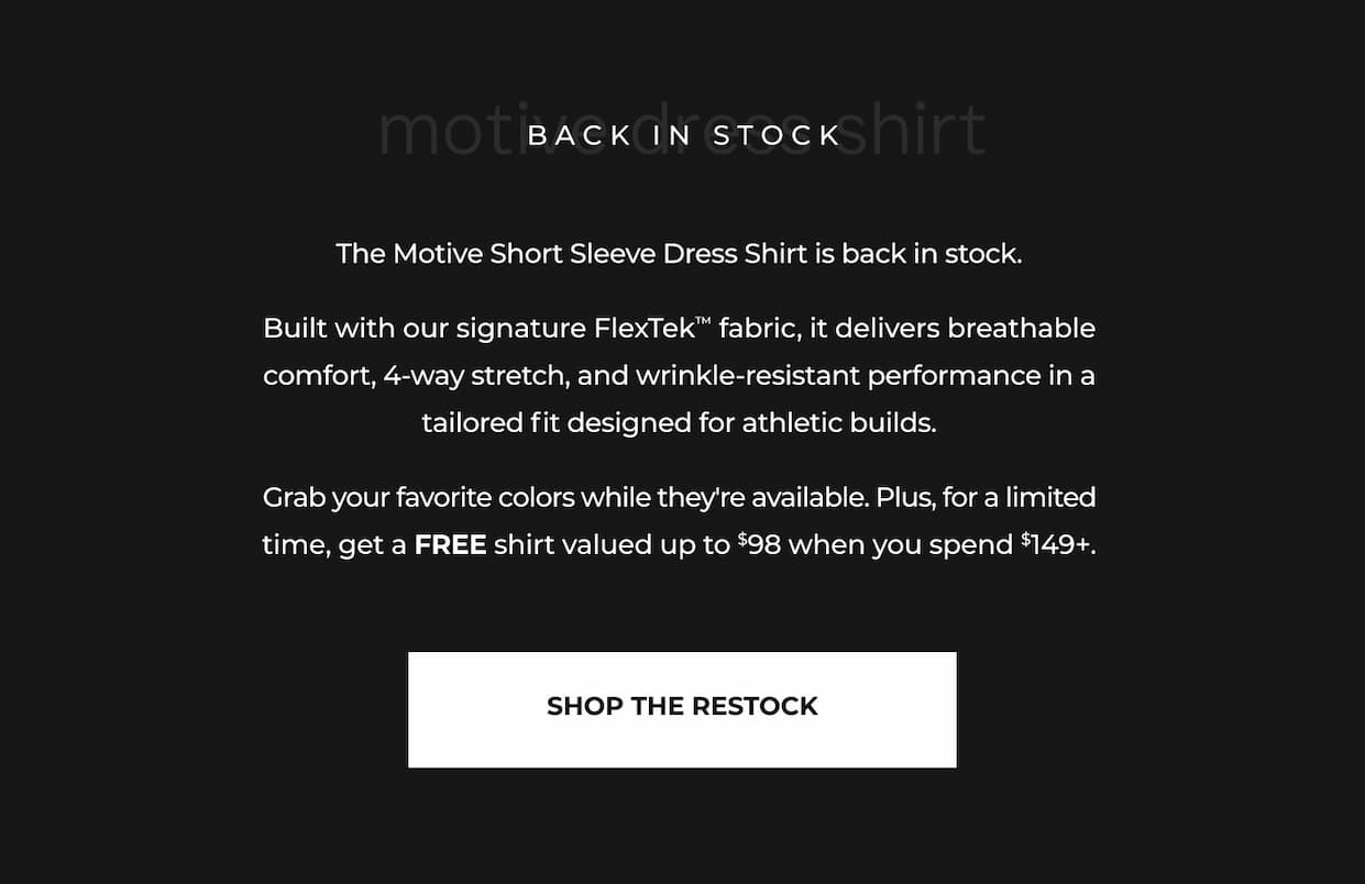 The Motive Short Sleeve Dress Shirt is back in stock!