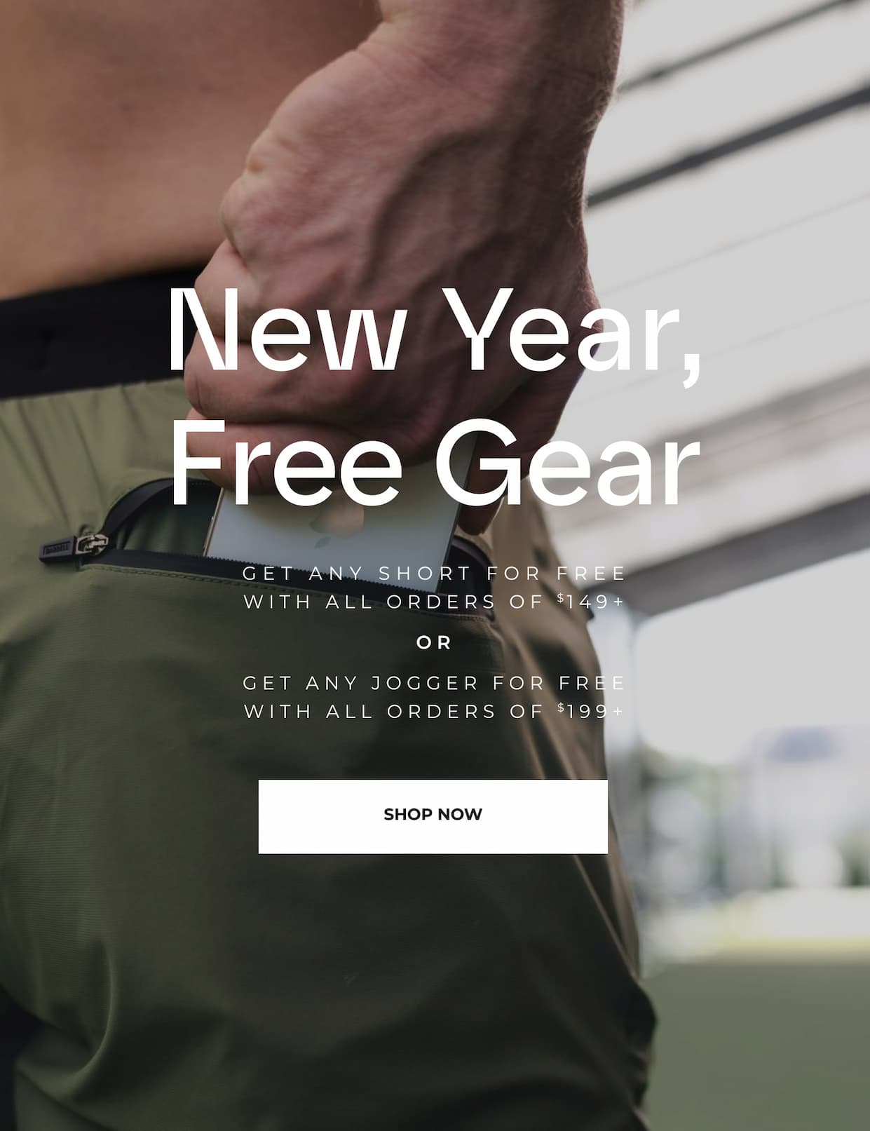 Get any short for free with orders of $149+ or any pair of joggers free with orders $199+.
