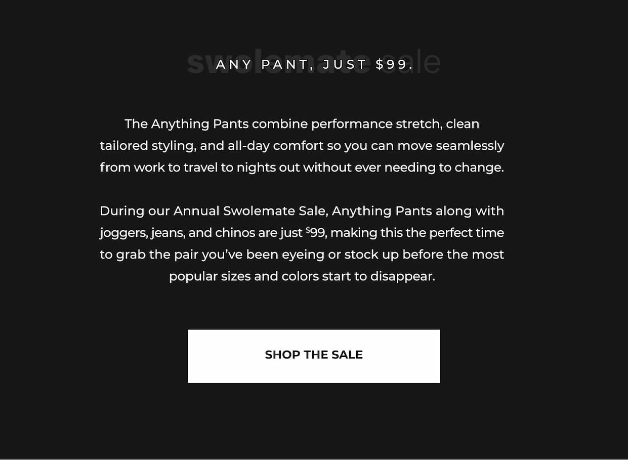 The Anything Pant, Now Just $99.