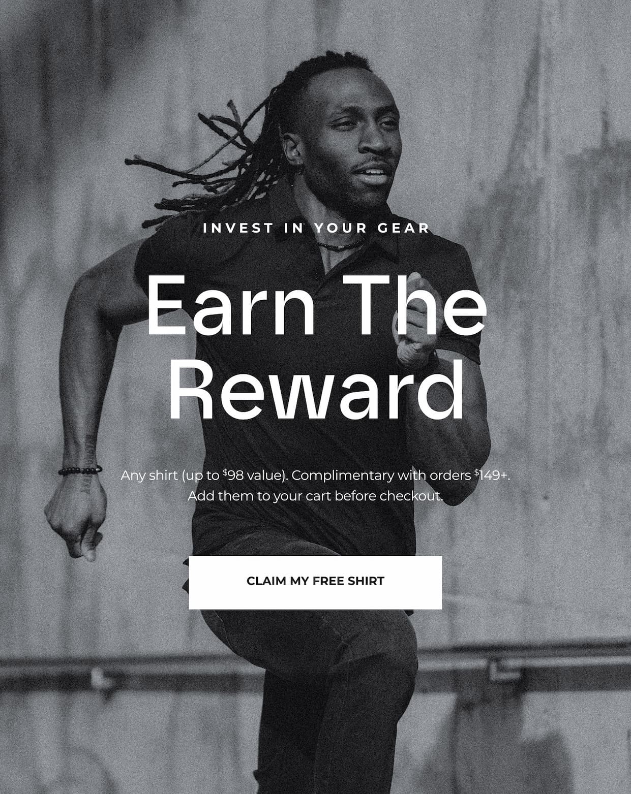 Invest in your gear. Earn the reward. Any pair of shorts, complimentary with orders $149+.