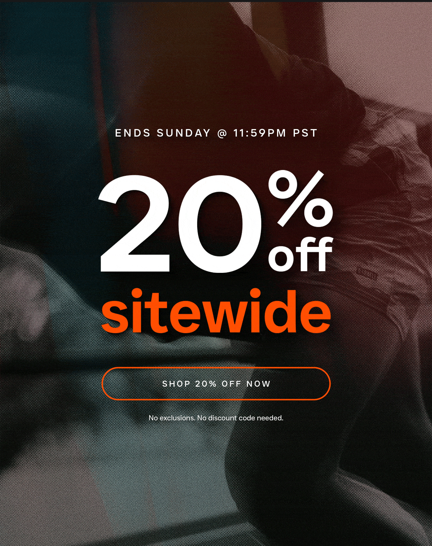 Ends Sunday @ 11:59 PM PST. 20% Off Sitewide.