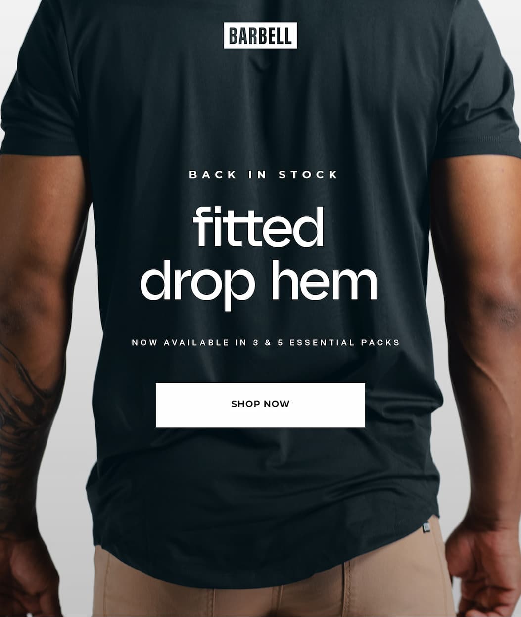 Back in stock. The Fitted Drop Hem. Now available in 3 & 5 Essential Packs.