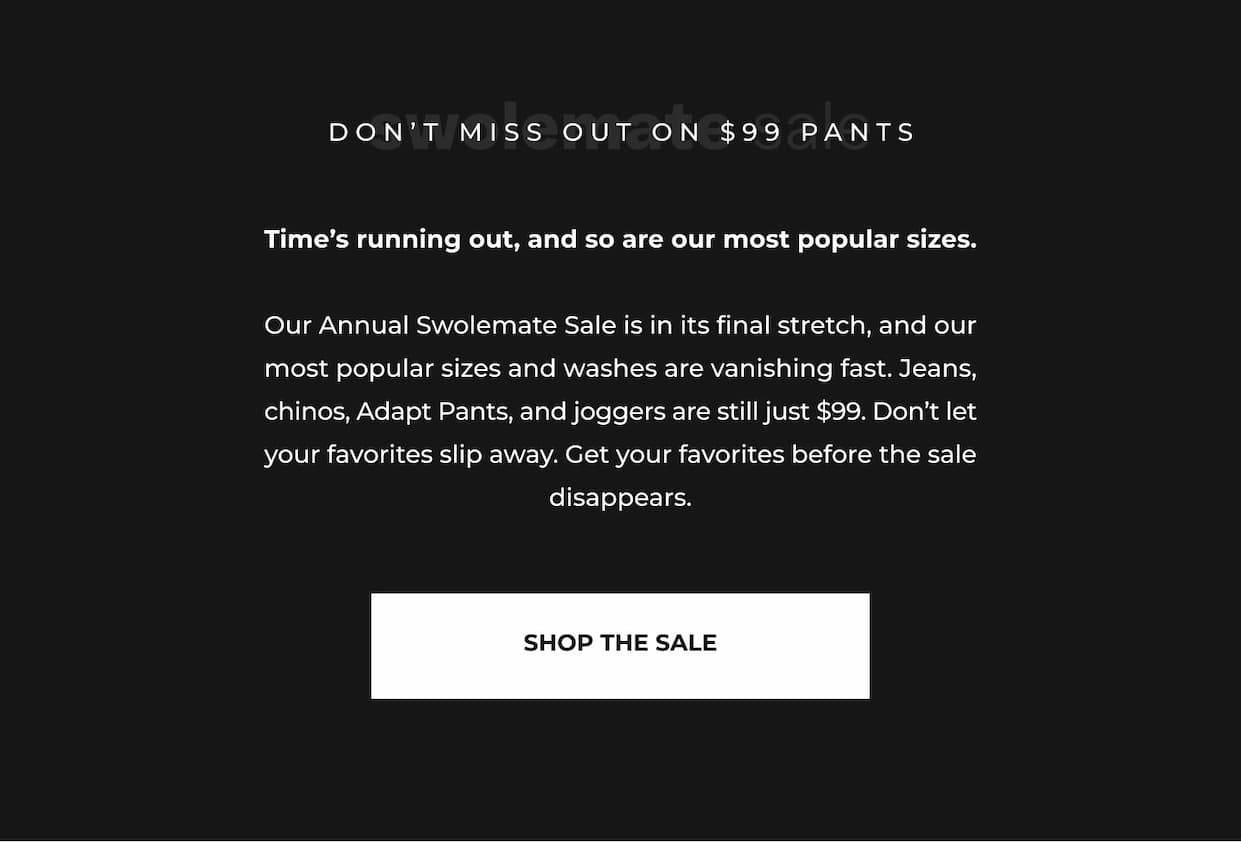 Any Pant, Just $99.