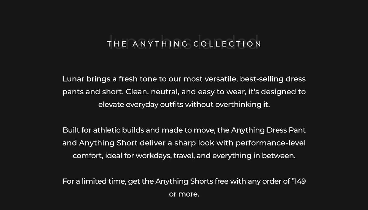 Meet The Anything Dress Pant & Short in the all-new colorway, Lunar.