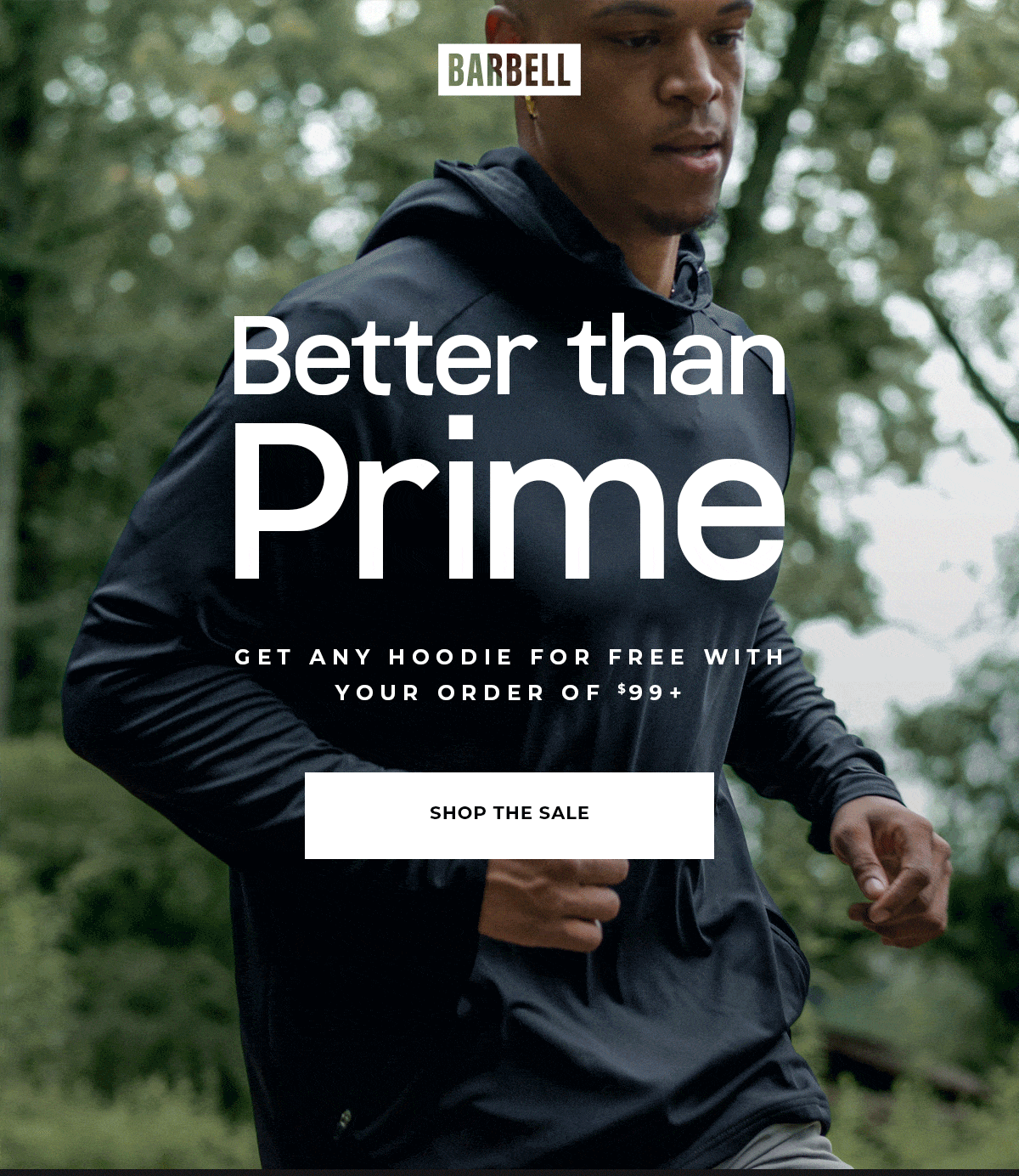 Better than prime. Get any hoodie for free with your order of $99 or more.