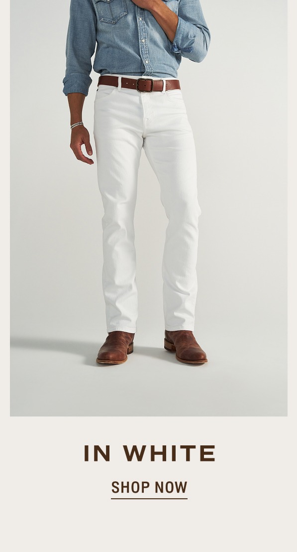 Shop Now: Men's Slim Straight Denim in White 