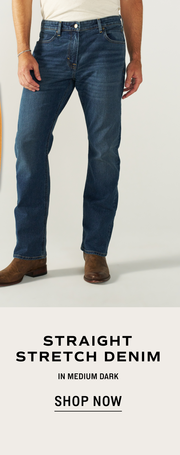 Shop Now: Straight Stretch Denim in Medium Dark 