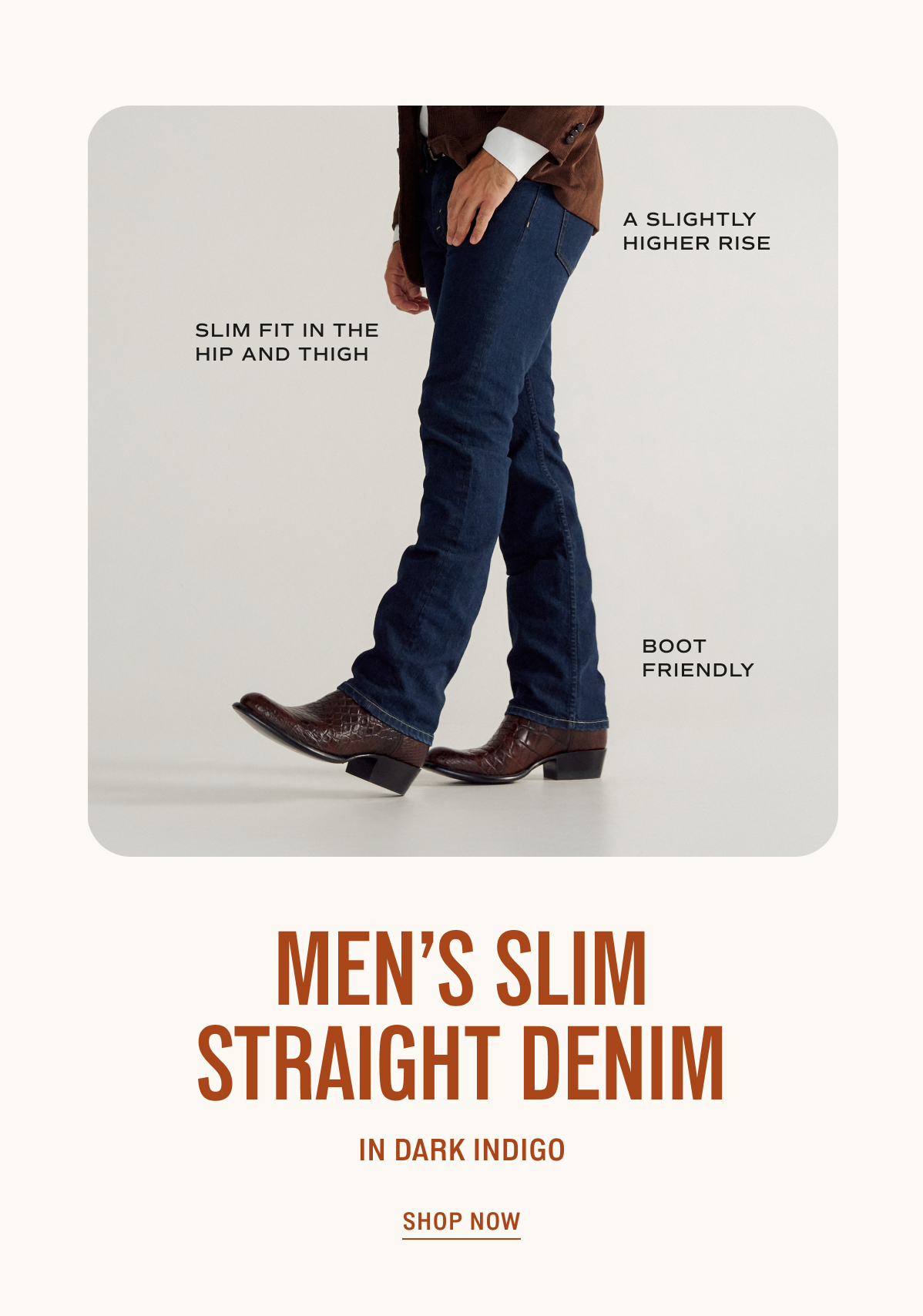 Slim Straight Denim in Dark Indigo 