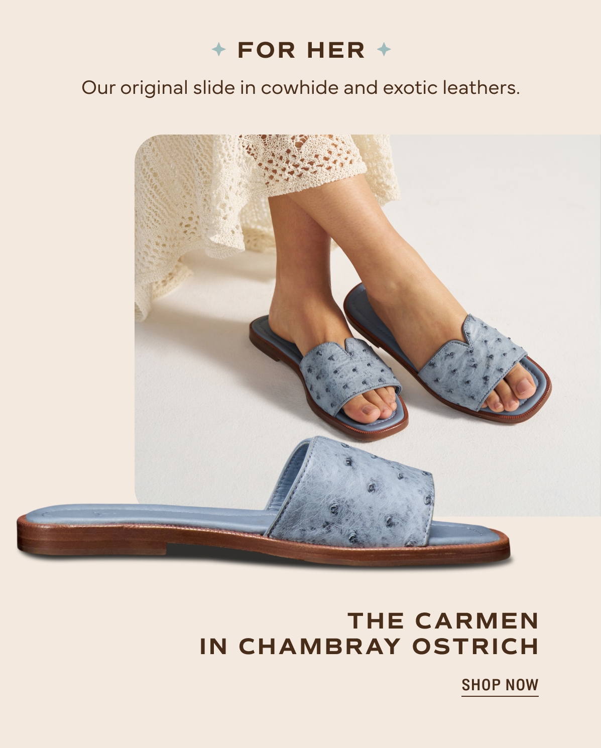 The Carmen in Chambray Ostrich