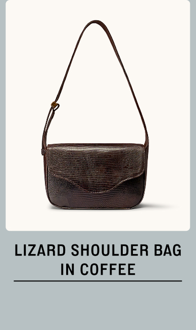 Lizard Shoulder Bag in Coffee