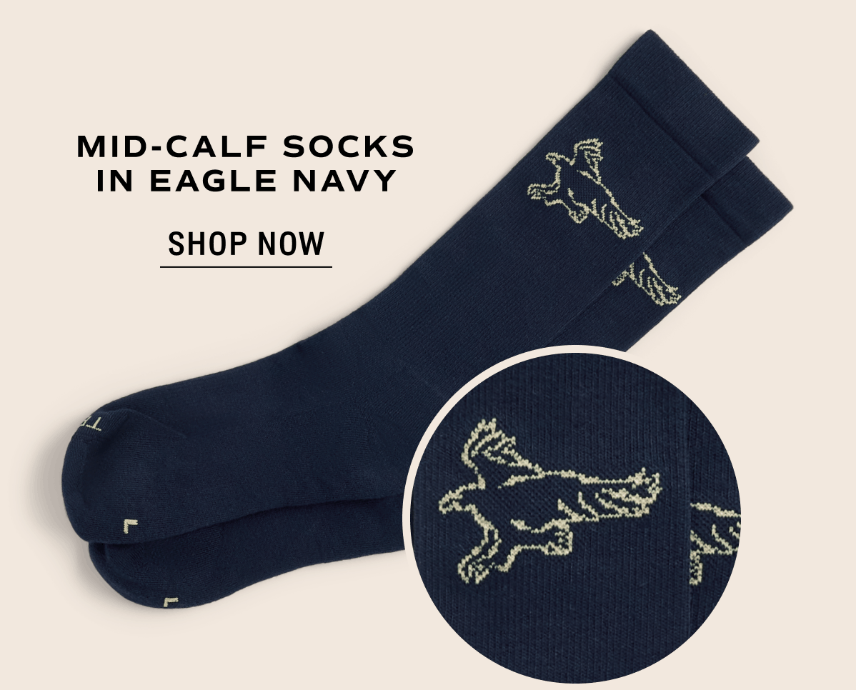 Shop Now: Mid-Calf Socks in Eagle Navy 