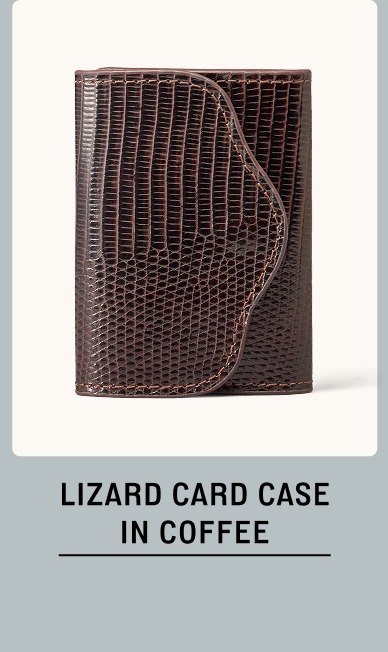 Lizard Card Case in Coffee