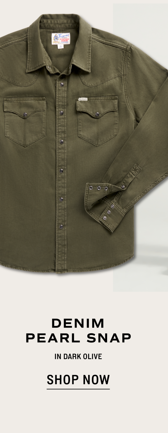 Shop Now: Denim Pearl Snap in Dark Olive