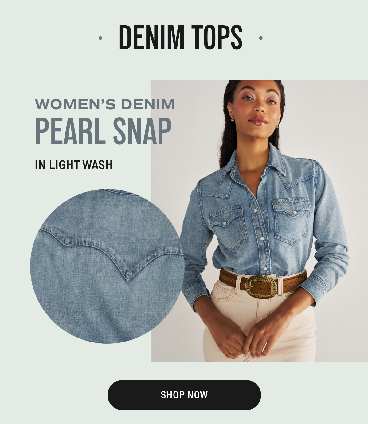 Women's Denim Pearl Snap 