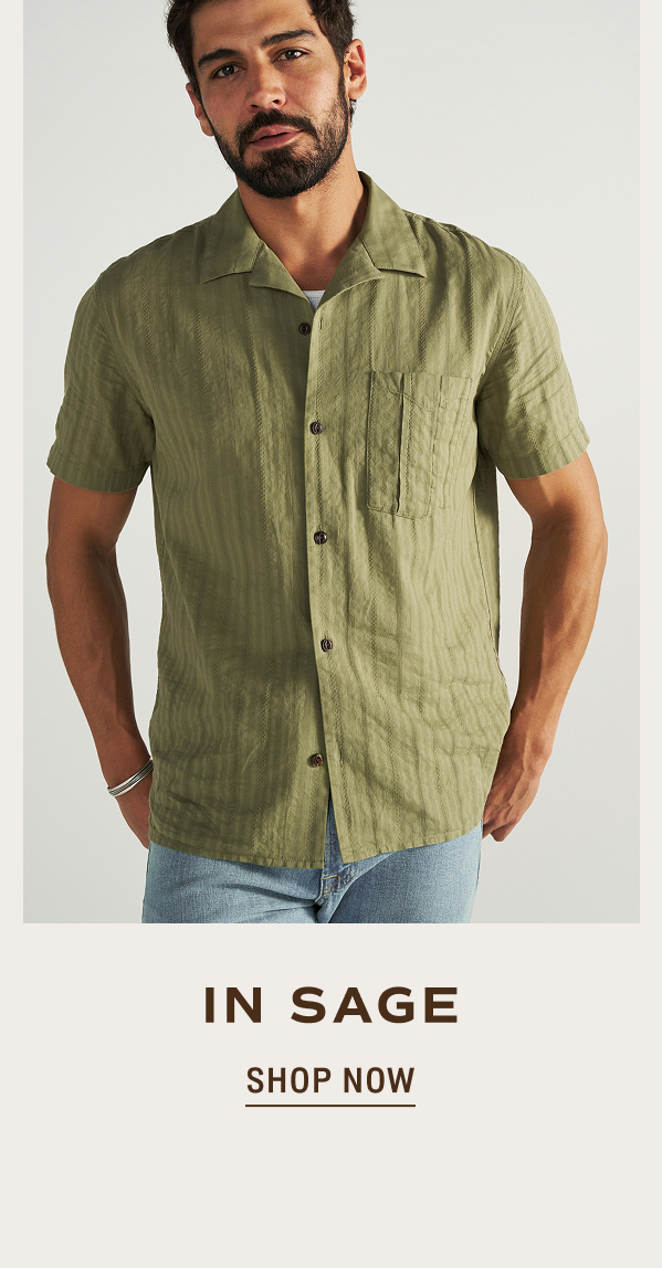 Shop Now: Dobby Camp Shirt in Sage 