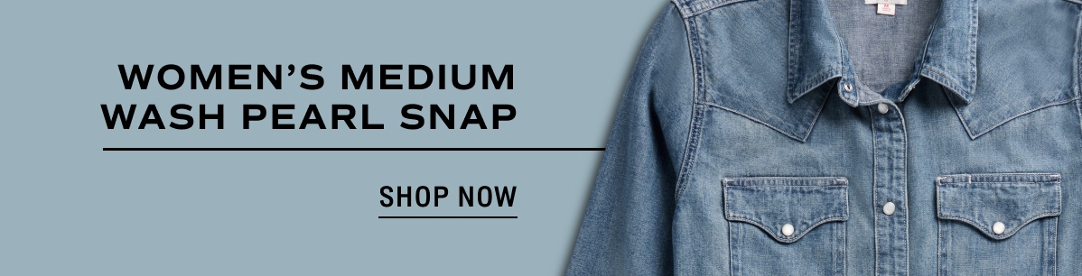 Women's Medium Wash Pearl Snap 