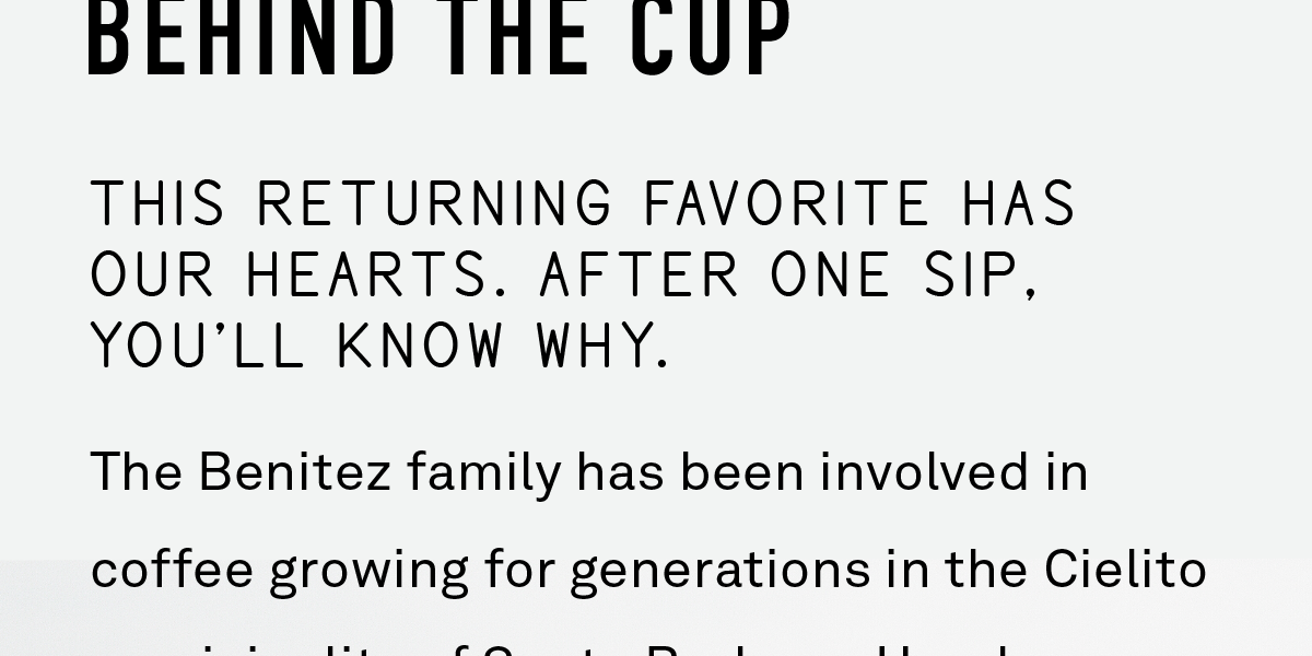 Behind the cup