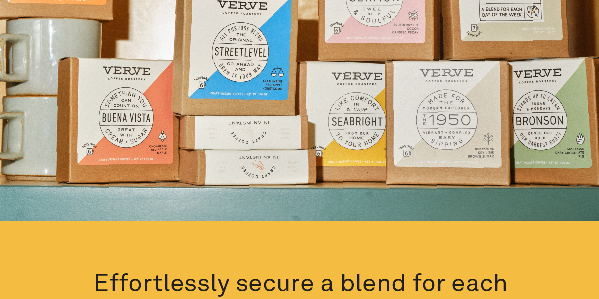 Effortlessly secure a blend for each day of the week right in your pocket.